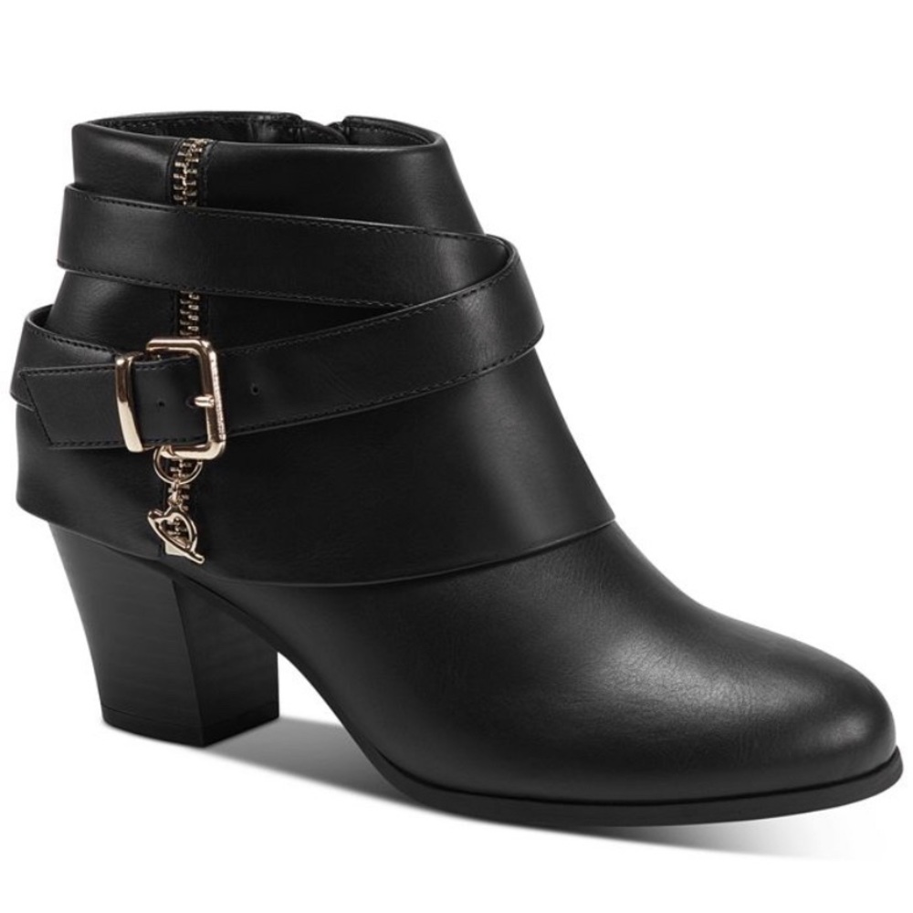 Thalia Sodi Boots Tully Black Vegan Leather Size 7.5 W